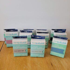 11 Brother P Touch Ebellish 1" Satin Ribbon Pink Blue White Black Green
